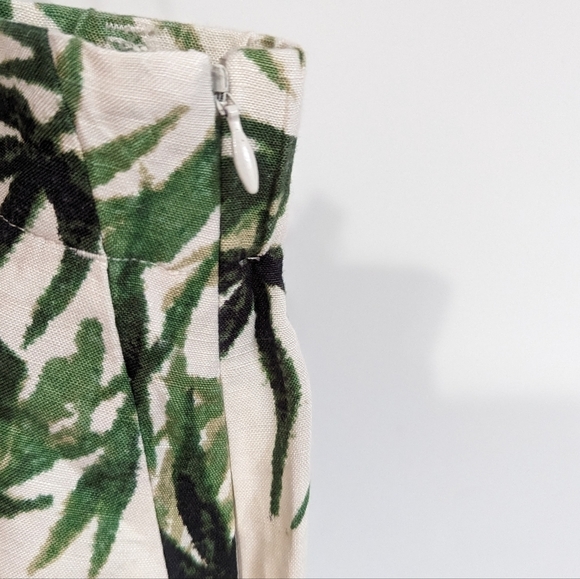 J. Jill Wide Leg Capri Linen Blend Bamboo Print Pants - Picture 11 of 12